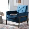 Roald Sofa Accent Chair - Safavieh Blue Velvet/antique Coffee -Living Room Chairs store unnamed file 1751