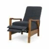 Munro Contemporary Fabric Channel Stitch Pushback Recliner - Christopher Knight Home Sand/teak -Living Room Chairs store unnamed file 1780