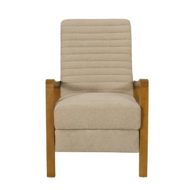 Munro Contemporary Fabric Channel Stitch Pushback Recliner - Christopher Knight Home Sand/teak 13 Munro Contemporary Fabric Channel Stitch Pushback Recliner - Christopher Knight Home Sand/teak - Image 11