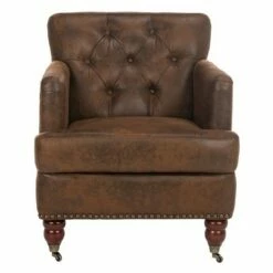 Colin Tufted Club Chair - Safavieh Dark Taupe -Living Room Chairs store unnamed file 1798