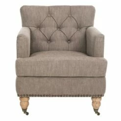 Colin Tufted Club Chair - Safavieh Dark Taupe -Living Room Chairs store unnamed file 1799