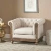 Castalia Chesterfield Tufted Fabric Club Chair with Nailhead Trim - Christopher Knight Home Beige/dark Brown 2 Castalia Chesterfield Tufted Fabric Club Chair with Nailhead Trim - Christopher Knight Home Beige/dark Brown -Living Room Chairs store unnamed file 1845