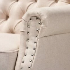 Charrette Button Tufted Armchair - Baxton Studio Gray -Living Room Chairs store unnamed file 1895