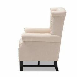 Charrette Button Tufted Armchair - Baxton Studio Gray -Living Room Chairs store unnamed file 1898
