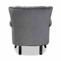 Relena Velvet Wood Armchair - Baxton Studio Gray/dark Brown 15 Relena Velvet Wood Armchair - Baxton Studio Gray/dark Brown -Living Room Chairs store unnamed file 1904