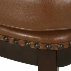 Mantua Contemporary Upholstered Accent Chair with Nailhead Trim - Christopher Knight Home Cognac Brown/dark Brown -Living Room Chairs store unnamed file 1946