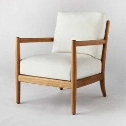 Threshold Designed W/Studio McGee Park Valley Ladder Back Wood Arm Accent Chair - Threshold™ designed with Studio McGee Cream -Living Room Chairs store unnamed file 195