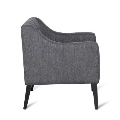 Deanna Contemporary Fabric Tufted Accent Chair - Christopher Knight Home Dark Beige/espresso 5 Deanna Contemporary Fabric Tufted Accent Chair - Christopher Knight Home Dark Beige/espresso - Image 3
