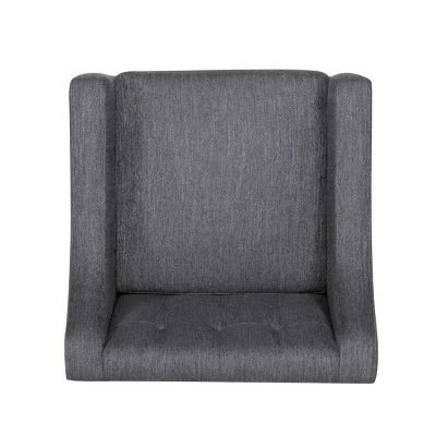 Deanna Contemporary Fabric Tufted Accent Chair - Christopher Knight Home Dark Beige/espresso 6 Deanna Contemporary Fabric Tufted Accent Chair - Christopher Knight Home Dark Beige/espresso - Image 4