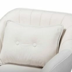 Valentina Velvet Natural Wood Armchair - Baxton Studio Beige -Living Room Chairs store unnamed file 2044