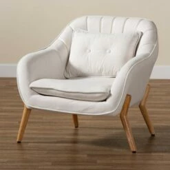 Valentina Velvet Natural Wood Armchair - Baxton Studio Beige -Living Room Chairs store unnamed file 2048