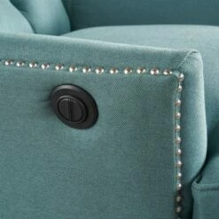Salomo Tufted Fabric Power Recliner - Christopher Knight Home Dark Teal -Living Room Chairs store unnamed file 2055
