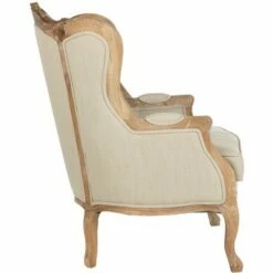 Fallon Linen Wing Chair - Natural Linen - Safavieh -Living Room Chairs store unnamed file 2085