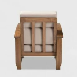 Charlotte Fabric Upholstered Wood 1 Seater Lounge Chair Taupe/Brown - Baxton Studio -Living Room Chairs store unnamed file 2131