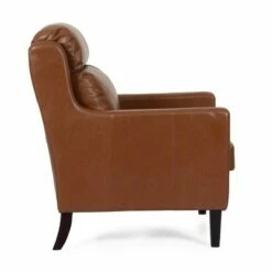 Bucklin Contemporary Pillow Tufted Club Chair - Christopher Knight Home Cognac Brown/dark Brown -Living Room Chairs store unnamed file 2160
