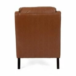 Bucklin Contemporary Pillow Tufted Club Chair - Christopher Knight Home Cognac Brown/dark Brown -Living Room Chairs store unnamed file 2162