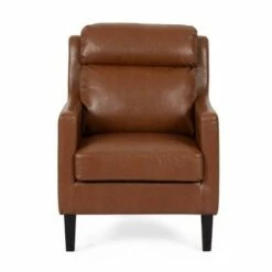 Bucklin Contemporary Pillow Tufted Club Chair - Christopher Knight Home Cognac Brown/dark Brown -Living Room Chairs store unnamed file 2166
