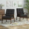 Set of 2 Duluth Mid-Century Armchairs Black - Christopher Knight Home