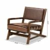Rovelyn Faux Leather Walnut Finished Wood Lounge Chair Brown - Baxton Studio -Living Room Chairs store unnamed file 2188