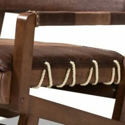 Rovelyn Faux Leather Walnut Finished Wood Lounge Chair Brown - Baxton Studio -Living Room Chairs store unnamed file 2191