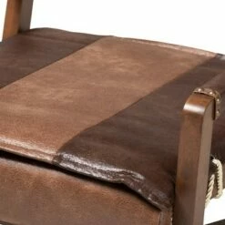 Rovelyn Faux Leather Walnut Finished Wood Lounge Chair Brown - Baxton Studio -Living Room Chairs store unnamed file 2192