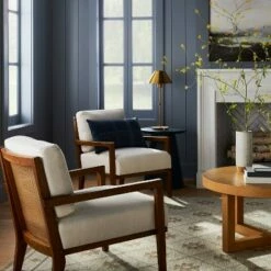 Living Room Chairs store 5 Threshold Designed W/Studio McGee Agoura Hills Cane Back Accent Chair - Threshold™ designed with Studio McGee Cream/mid-tone Wood