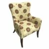 Patterned Fabric Arm Upholstered Accent Chair with Flared Legs Brown/Beige - The Urban Port -Living Room Chairs store unnamed file 2217