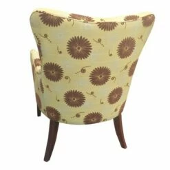 Patterned Fabric Arm Upholstered Accent Chair with Flared Legs Brown/Beige - The Urban Port -Living Room Chairs store unnamed file 2220