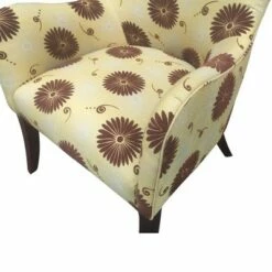 Patterned Fabric Arm Upholstered Accent Chair with Flared Legs Brown/Beige - The Urban Port -Living Room Chairs store unnamed file 2221