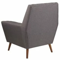 Flash Furniture HERCULES Kensington Series Contemporary Gray Fabric Tufted Arm Chair