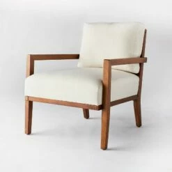 Threshold Designed W/Studio McGee Agoura Hills Cane Back Accent Chair - Threshold™ designed with Studio McGee Cream/mid-tone Wood -Living Room Chairs store unnamed file 226