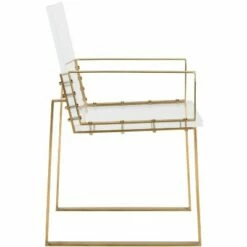 Langston Acrylic Arm Chair - Brass/Clear - Safavieh -Living Room Chairs store unnamed file 2262