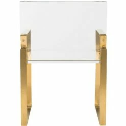 Langston Acrylic Arm Chair - Brass/Clear - Safavieh -Living Room Chairs store unnamed file 2263