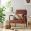 Northway Channel Tufted Wood Armchair Brown Faux Leather - Project 62™