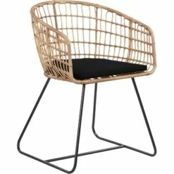 Grayham Rattan Lounge Chair Black - Finch