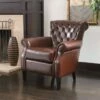Franklin Bonded Club Chair Brown Leather - Christopher Knight Home