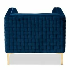 Seraphin Velvet Upholstered Chair Blue/Gold - Baxton Studio