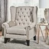 Laird Traditional Winged Accent Chair - Christopher Knight Home Beige -Living Room Chairs store unnamed file 2346