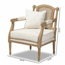 Clemence Upholstered Whitewashed Wood Accent Chair Ivory/Oak - Baxton Studio 14 Clemence Upholstered Whitewashed Wood Accent Chair Ivory/Oak - Baxton Studio -Living Room Chairs store unnamed file 2355