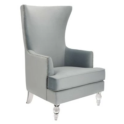 Geode Modern Wingback Chair - Safavieh Light Silver 4 Geode Modern Wingback Chair - Safavieh Light Silver - Image 2