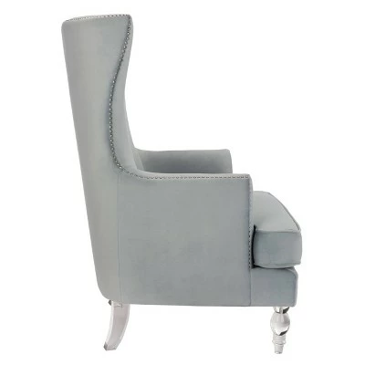 Geode Modern Wingback Chair - Safavieh Light Silver 5 Geode Modern Wingback Chair - Safavieh Light Silver - Image 3