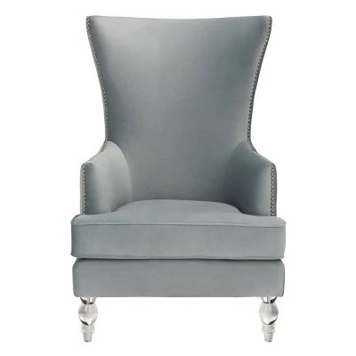 Geode Modern Wingback Chair - Safavieh Light Silver 11 Geode Modern Wingback Chair - Safavieh Light Silver - Image 9