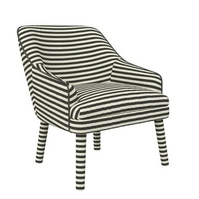 Effie Upholstered Accent Chair - Mr. Kate Striped Black Linen 13 Effie Upholstered Accent Chair - Mr. Kate Striped Black Linen - Image 11
