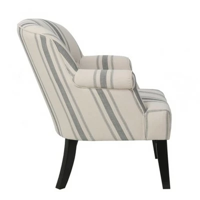 Upholstered Roll Arm Accent Chair Cambridge Black Stripe - HomeFare 5 Upholstered Roll Arm Accent Chair Cambridge Black Stripe - HomeFare - Image 3