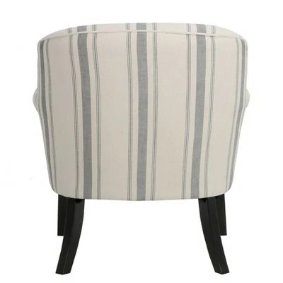 Upholstered Roll Arm Accent Chair Cambridge Black Stripe - HomeFare 7 Upholstered Roll Arm Accent Chair Cambridge Black Stripe - HomeFare - Image 5