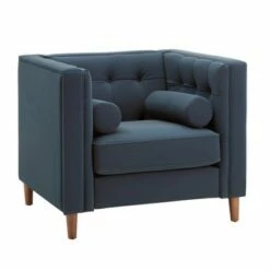 Karissa Tuxedo Faux Leather Arm Chair - Inspire Q Beige -Living Room Chairs store unnamed file 2434