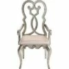 Set of 2 Arm Chairs with Open Scrolled Design Back Champagne Gold - Benzara -Living Room Chairs store unnamed file 2435
