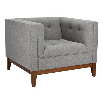 Garnet Linen Tufted Armchair Light Gray - Safavieh 4 Garnet Linen Tufted Armchair Light Gray - Safavieh - Image 2