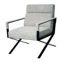Rusty X Base Accent Chair Gray/Black - Safavieh