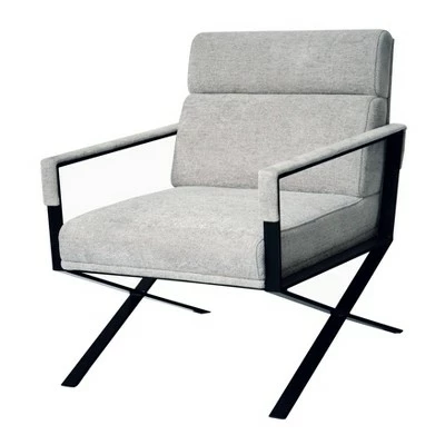Rusty X Base Accent Chair Gray/Black - Safavieh 3 Rusty X Base Accent Chair Gray/Black - Safavieh